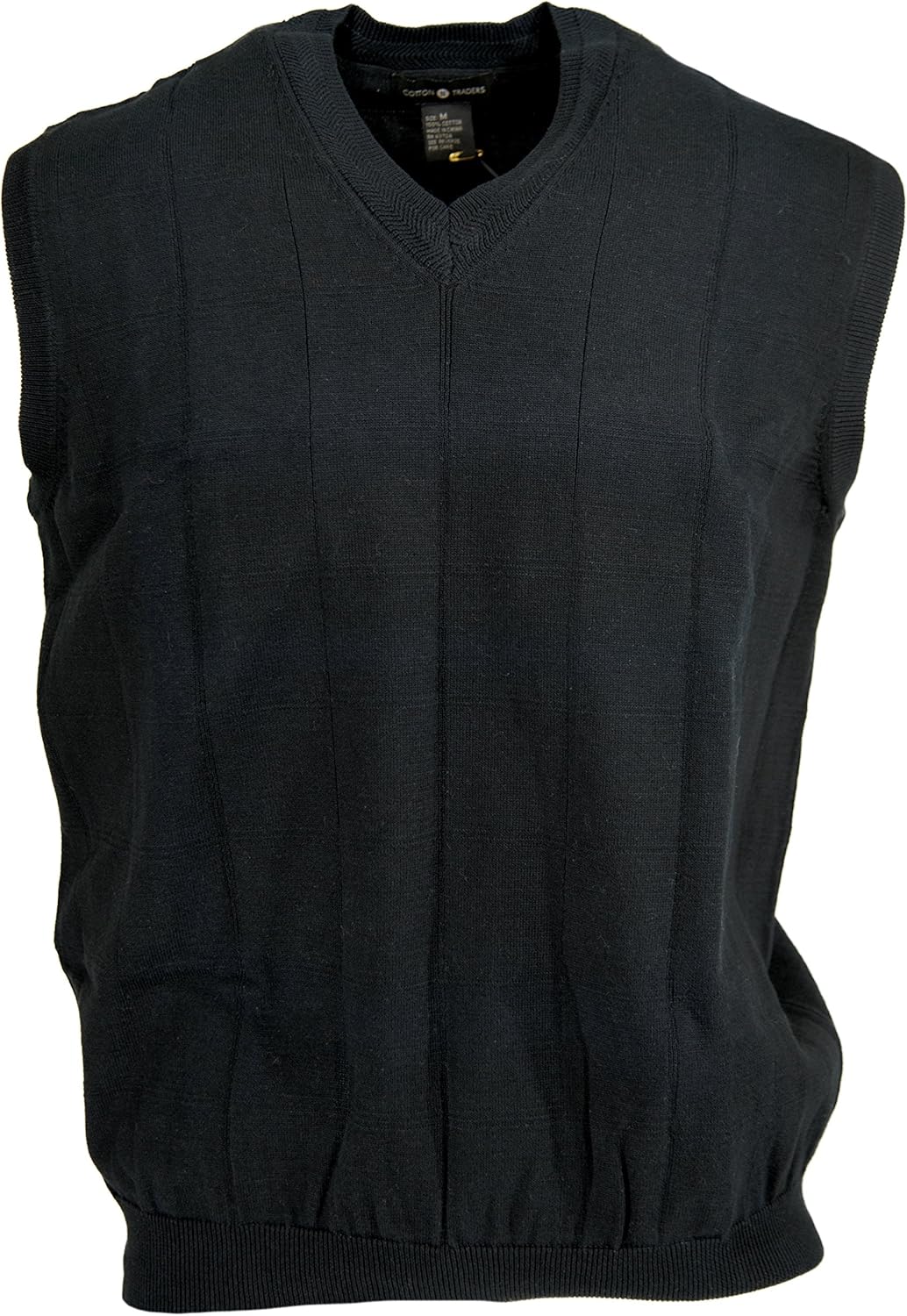 Cotton Traders Black VNeck Sweater Vest (Medium) at Amazon Men’s Clothing store