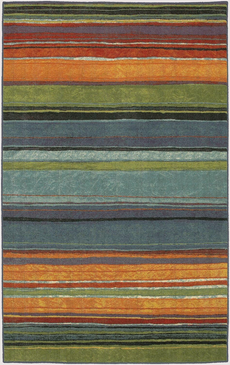 Mohawk Home New Wave Striped Printed Area Rug, 10'x10', Rainbow