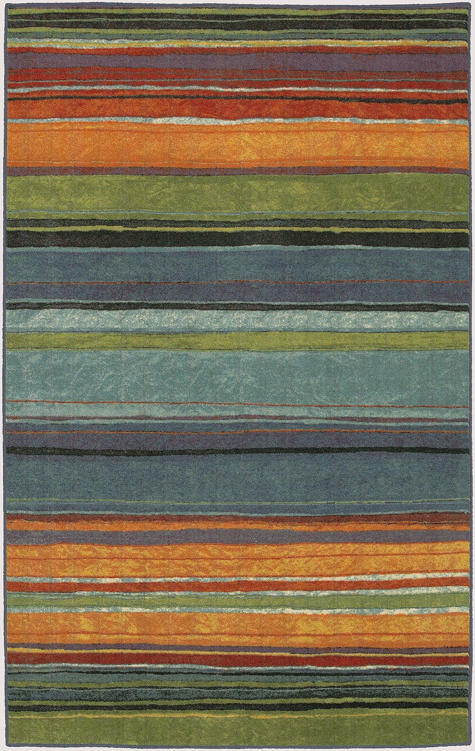 Mohawk Home New Wave Striped Printed Area Rug, 10'x10', Rainbow