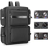 Rabjen DJ Backpack for Club Gigs, DJ Mixer Case Compatible with Pioneer DDJ-SR2, Pioneer DDJ-FLX6-GT, RANE ONE, and More Equipment