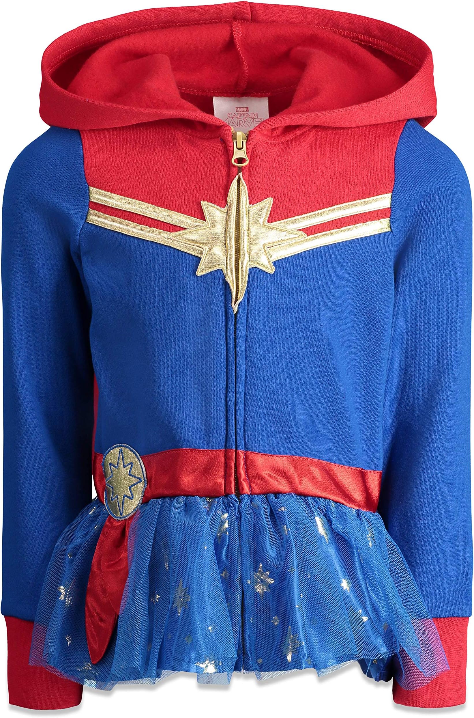 Captain Girls Zip Up Fleece Costume Long Sleeve Hoodie