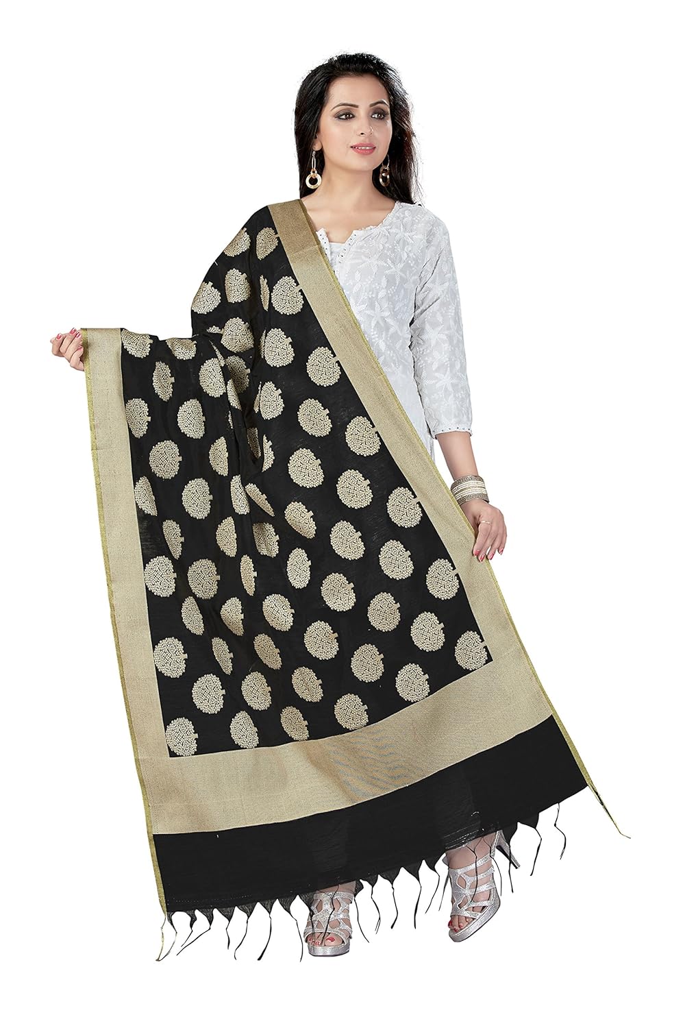 rani saahiba women's cotton silk dupatta