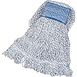 Amazon Basics Loop-End Rayon Finish Commercial String Mop Head, 5 Inch Headband, Medium, 6-Pack