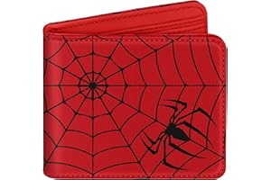 Bistup Cute Leather Wallet for Boys - Cool Credit Card Cash Id Holder Rfid Blocking Bifold Small Wallets With Coin Pocket Slim for Teens Little Boy Youth Cartoon Unique Red Kawaii Design