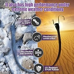 Bungee Cords with Hooks (20 Pack) Heavy Duty