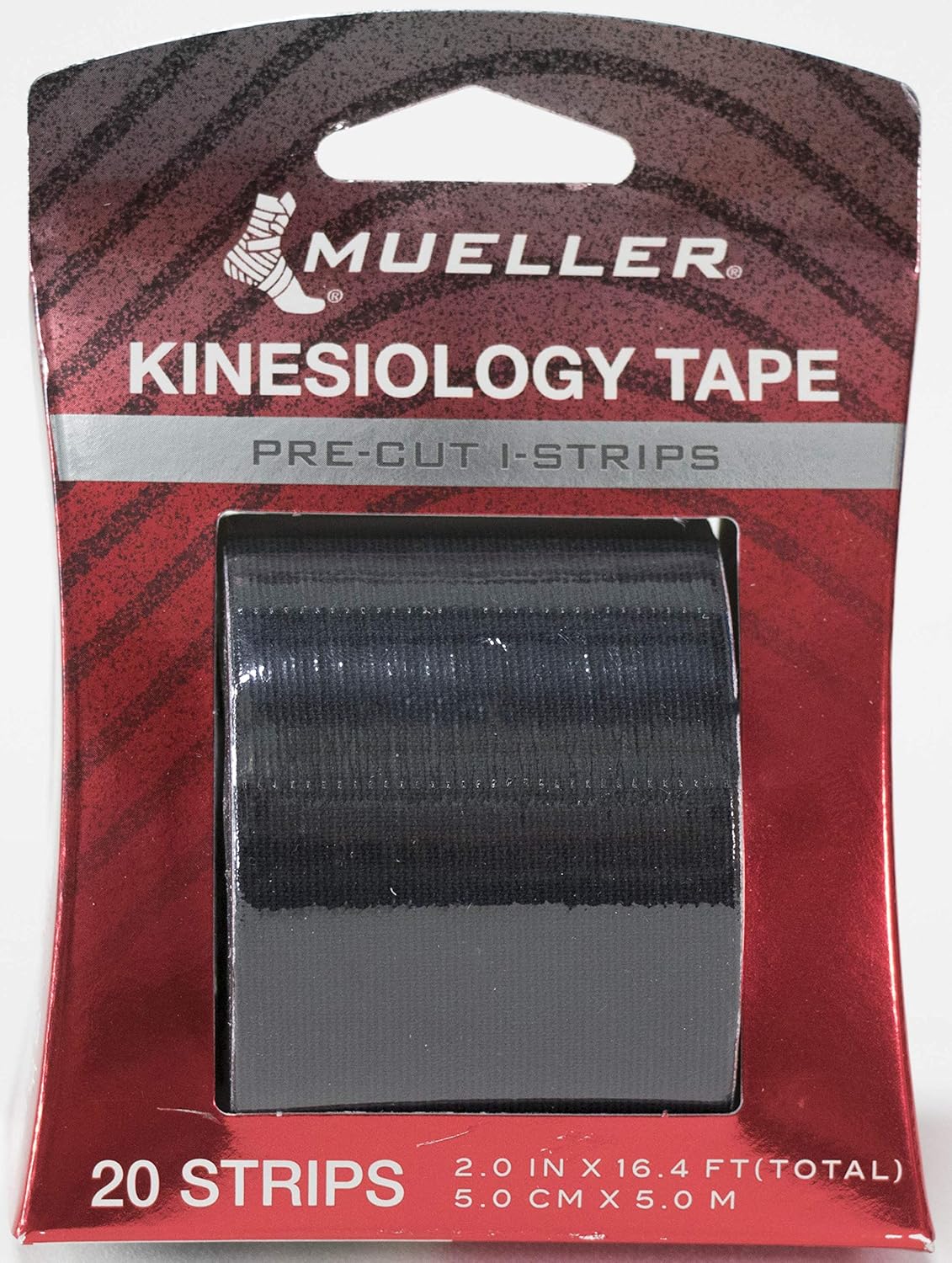 Mueller Sports Medicine Kinesiology Tape I-Strip Roll (20 Strips), Black, 2" x 9.75": Sports & Outdoors