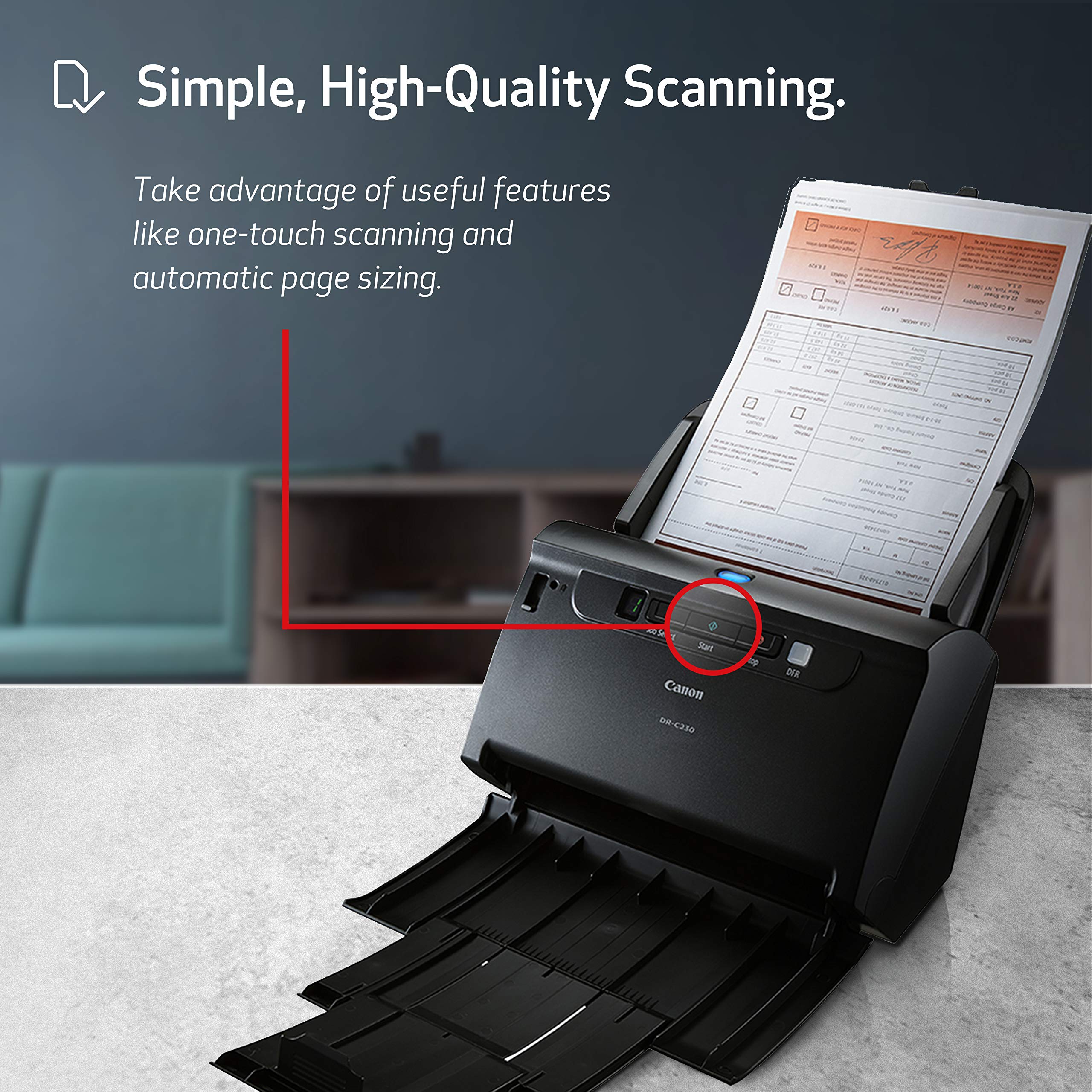 Canon 2646C002 imageFORMULA DR-C230 Home Office Document Scanner,Black