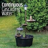 GardenKraft Cascading Water Fountain with Solar Lamp Post 90cm x 41cm view 4