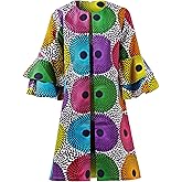 SHENBOLEN Women African Print Jacket Dashiki Traditional Top Dress