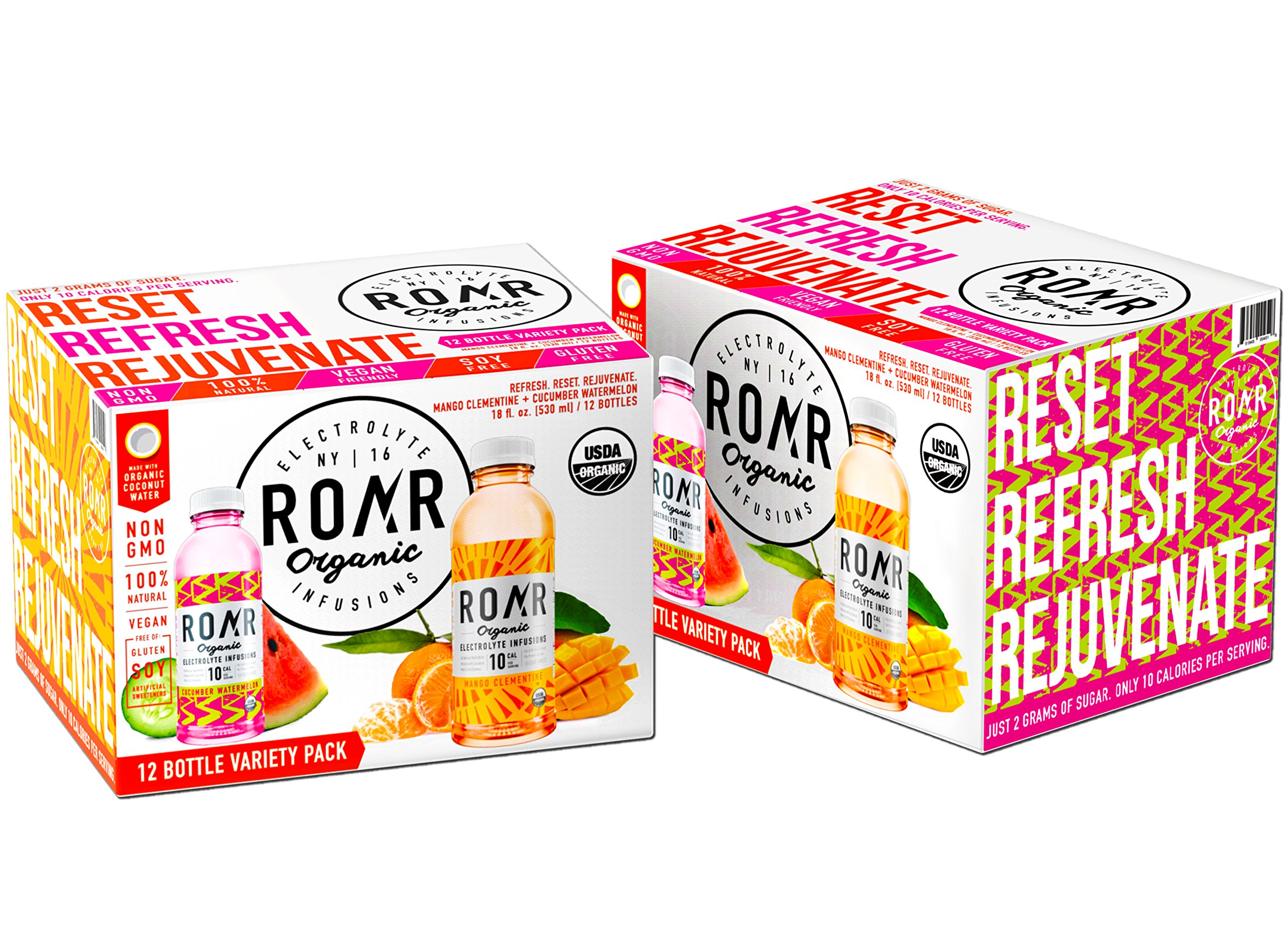 Roar Organic Electrolyte Infused Coconut Water Sports Drink 6 Flavor Variety Pack