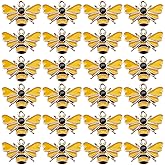 WAY DENG 24 pcs Metal Alloy Gold Bee Charm Enamel Bumblebee Yellow Honeybee Pendant Earring Bracelet DIY Jewelry Making Crafts 0.9 by 0.6 inches