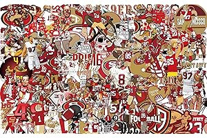 MOXIE SEE MOXIE DO 100 PCS San Francisco Stickers Decal for 49ers Stickers Pack Football Colorful Aesthetic Decal Vinyl Sticker Waterproof for Water Bottle Computer Laptop Luggage Phone Car Skateboard Bumper