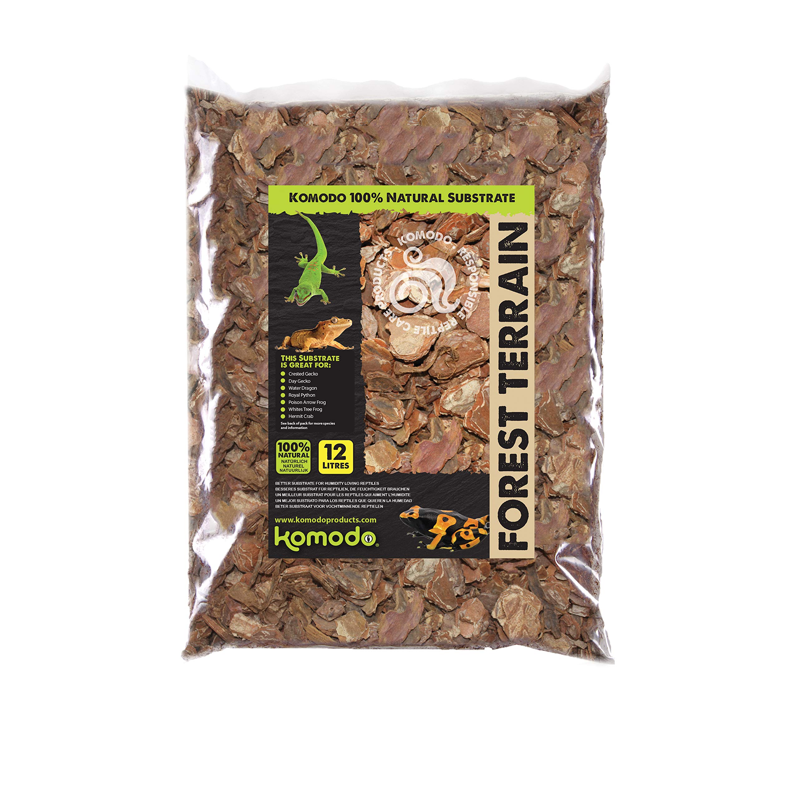 Komodo Forest Terrain Orchid Bark Chips, 24 Litre, Natural Terrain for Reptiles, Orchid Bark Chips, Bark Chips for Reptiles, Reptile Terrain, Reptile Bedding, Large Orchid Bark Chips