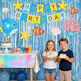GREATRIL Blue Tinsel Curtain Backdrop 1m x 2.5m Pack of 2 view 3