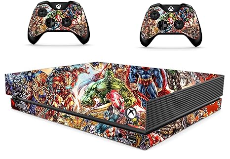 The Grafix studio Superhero Sticker/Skin Xbox One X Konsole und Fernbedienung Controller Aufkleber, xbx17