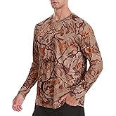 FISHEAL Men's Camo Hunting Shirts - Long Sleeve Performance Camouflage Fishing Shirt Lightweight Quick Dry UPF 50+