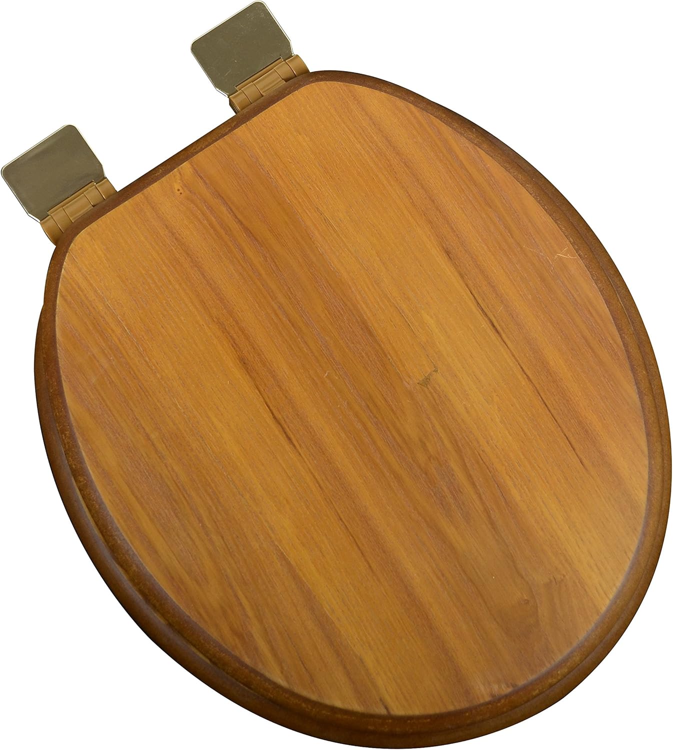 Bath Décor 5F1R117BR Round Light Oak Toilet Seat with Adjustable