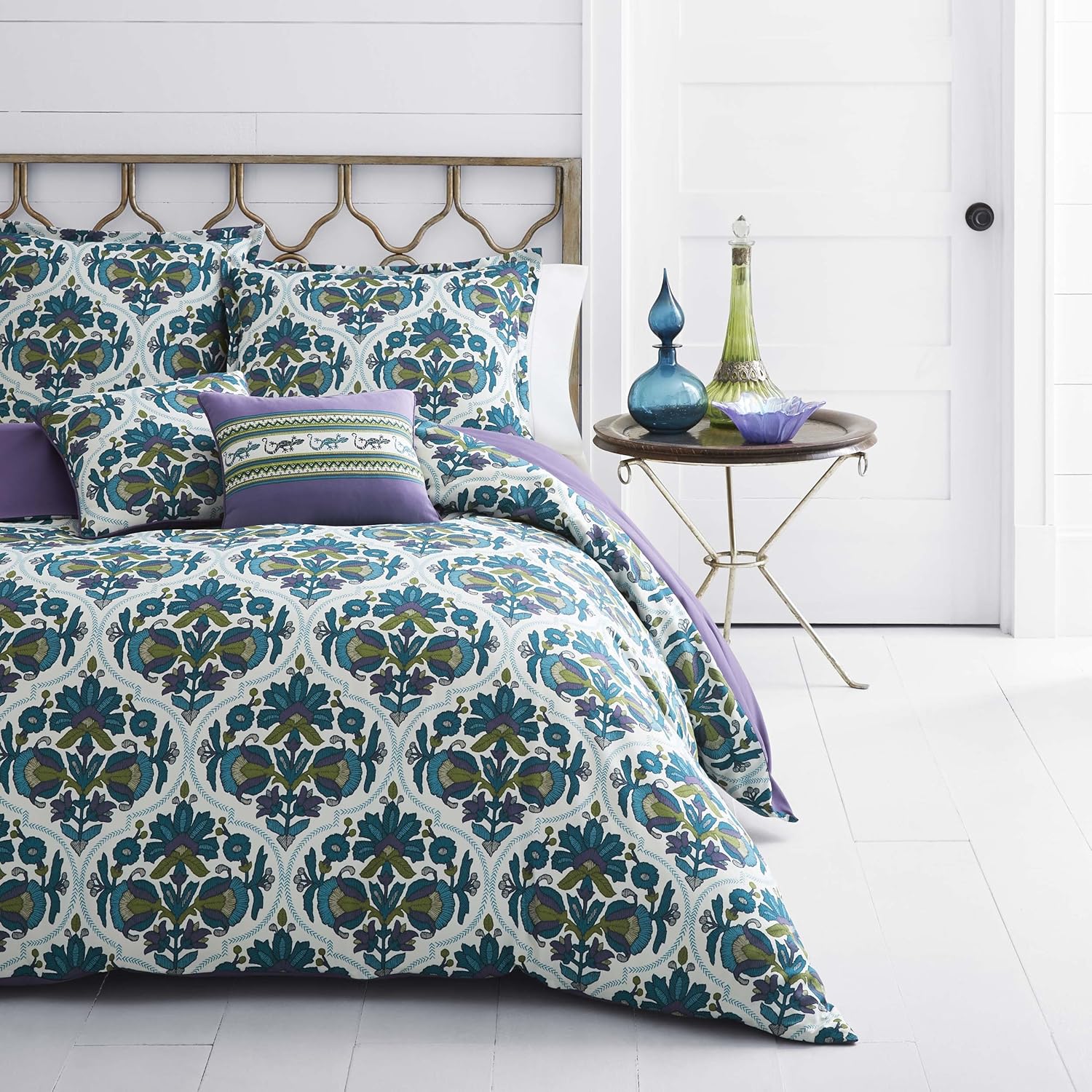 Azalea Skye Luna Duvet Cover Set, King, Medium Blue