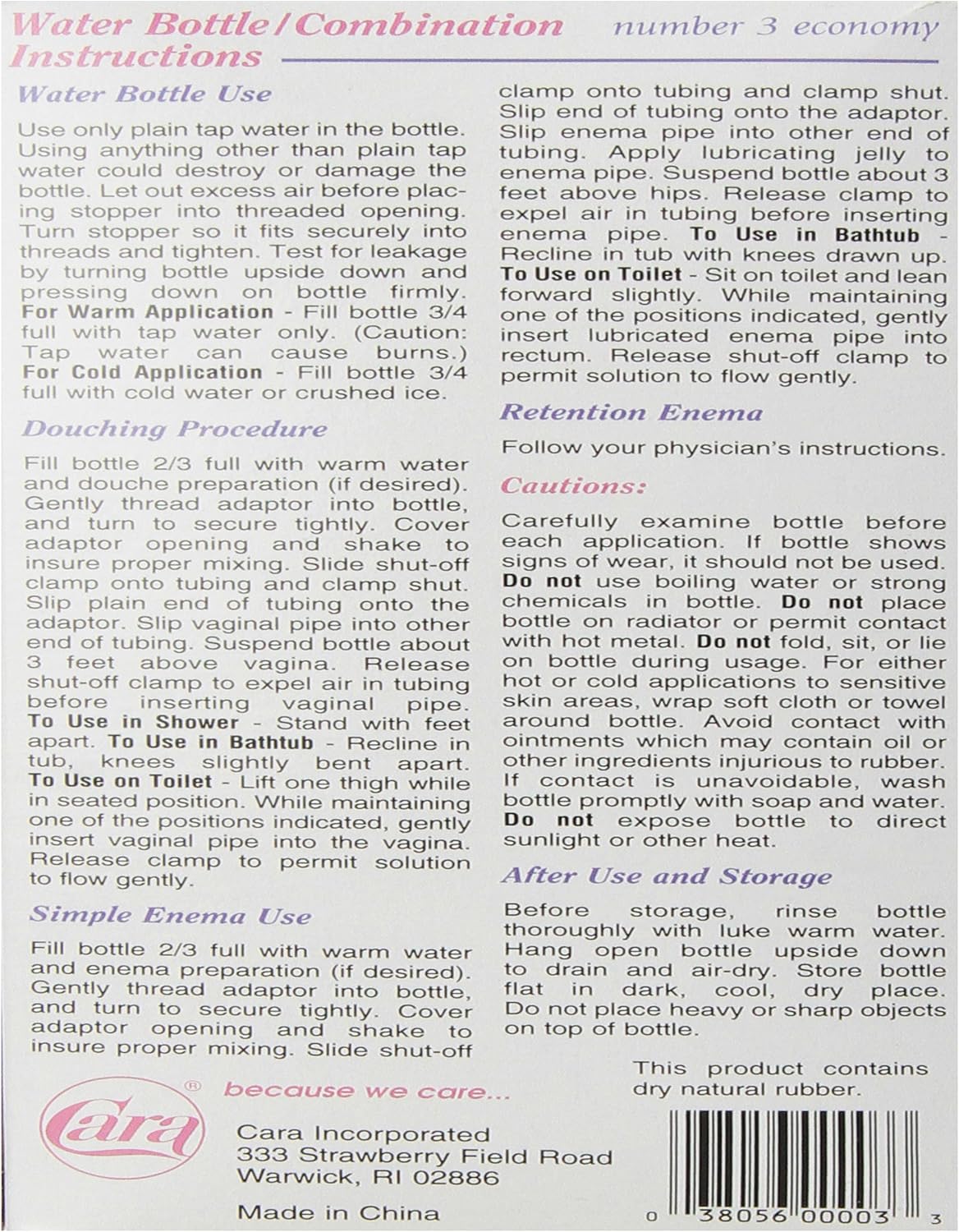 Cara Douche & Enema Combination Kit: Health & Personal Care