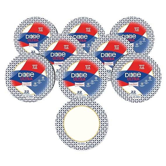 Dixie Ultra Paper Plates, 10 1/16 Inches, 176 Count (Pack of 8) Amazon