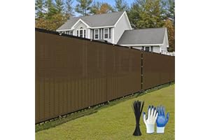 Magacyo Fence Privacy Screen 6' x 50', Heavy Duty 220 GSM Privacy Fence Screen, 90% Blockage Outdoor Privacy Screen with Brass Grommet, Fence Cover for Back Yard, Balcony (Brown)