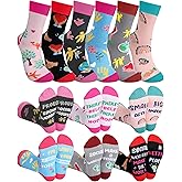 Croloose 6 Pairs Social Worker Gifts Bulk Women Novelty Cotton Crew Socks Gift for Social Worker Appreciation Supplies