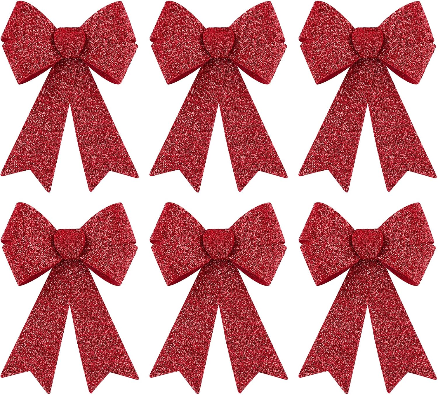 Bows & Ribbons - MCEAST 6 Pack Red Christmas Wreath Bow Large Xmas Decoration Bow for Tree Garland Festival Holiday Party Supplies, 9 x 12 Inches