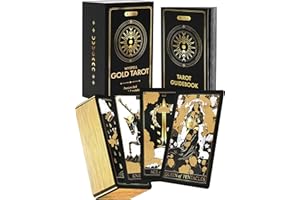 Tarot Cards with Guide Book - 78 Gold Tarot Cards for Beginners Tarot Deck Set - Classic Tarot Deck with Guidebook