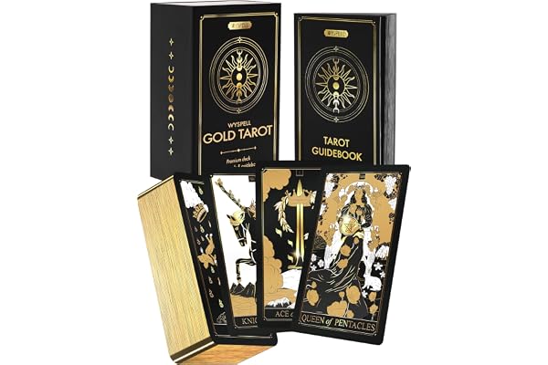 Tarot Cards with Guide Book - 78 Gold Tarot Cards for Beginners Tarot Deck Set - Classic Tarot Deck with Guidebook