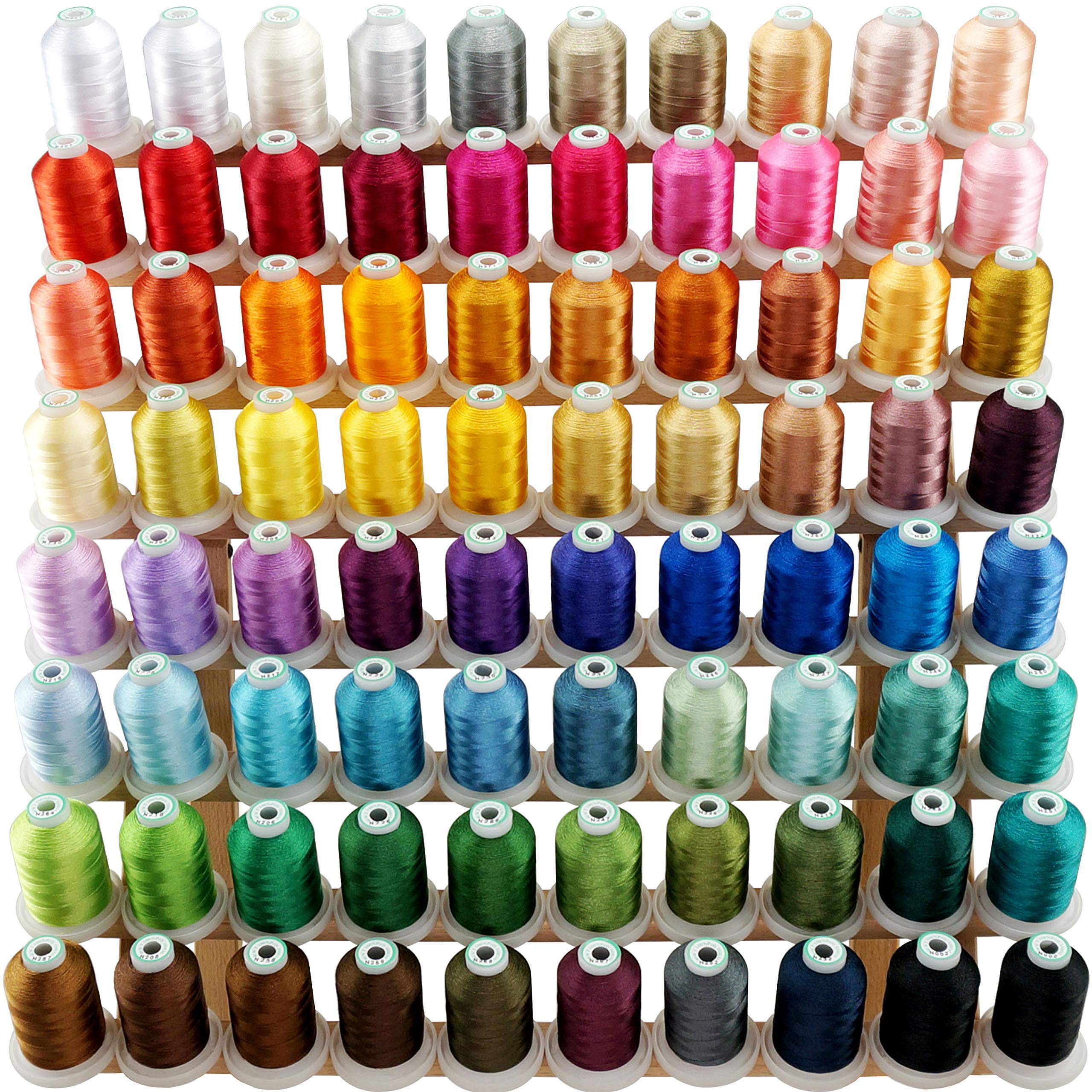 New brothread 80 Spools Polyester Machine Embroidery Thread Kit 1000M Each Spool - NewColours Similar to Janome and RA Colours