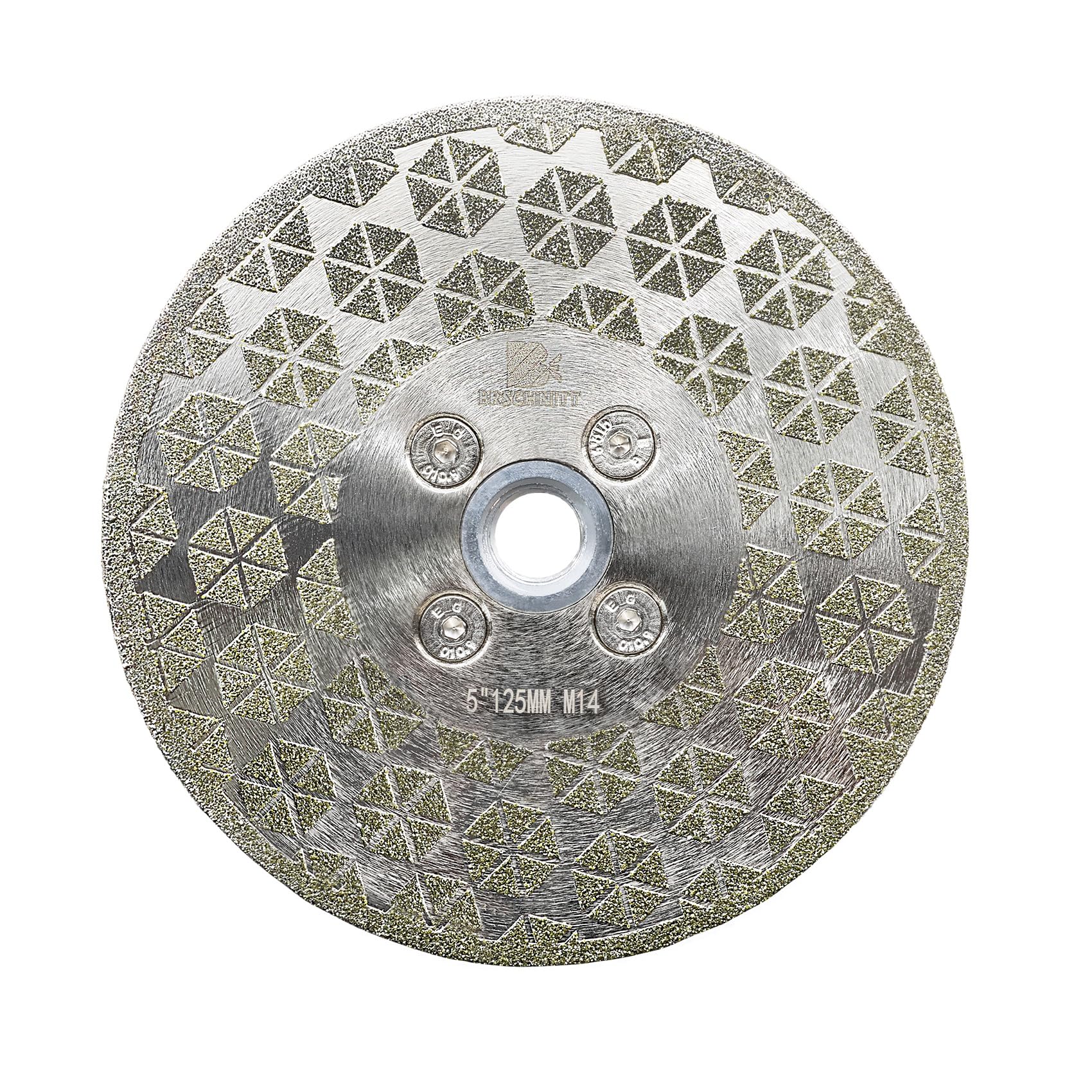 Electroplated Diamond Cutting Grinding Disc,BRSCHNITT 5 inch 125mm for Granite Marble Single Side Coated Diamond Grinding Wheel with M14 Flange