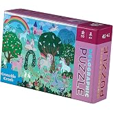 Crocodile Creek 50-Piece Holographic Jigsaw Puzzle - Fun Table or Floor Puzzles for Kids Ages 4-6 and Up - Includes Heavy-Duty Box for Storage - Sparkling Unicorn - 12" x 8" Finished
