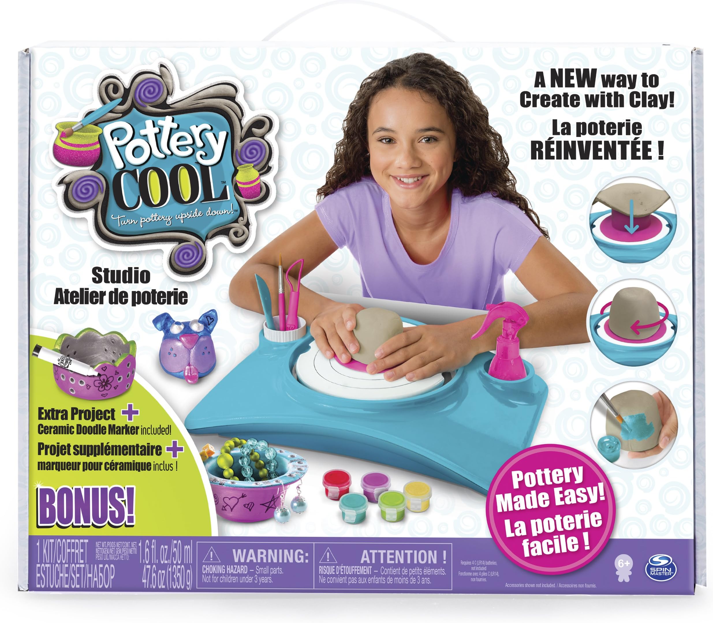 Exclusive Pottery Cool Studio Set Bonus Extra Project Clay Kids Craft Kit by Pottery Cool