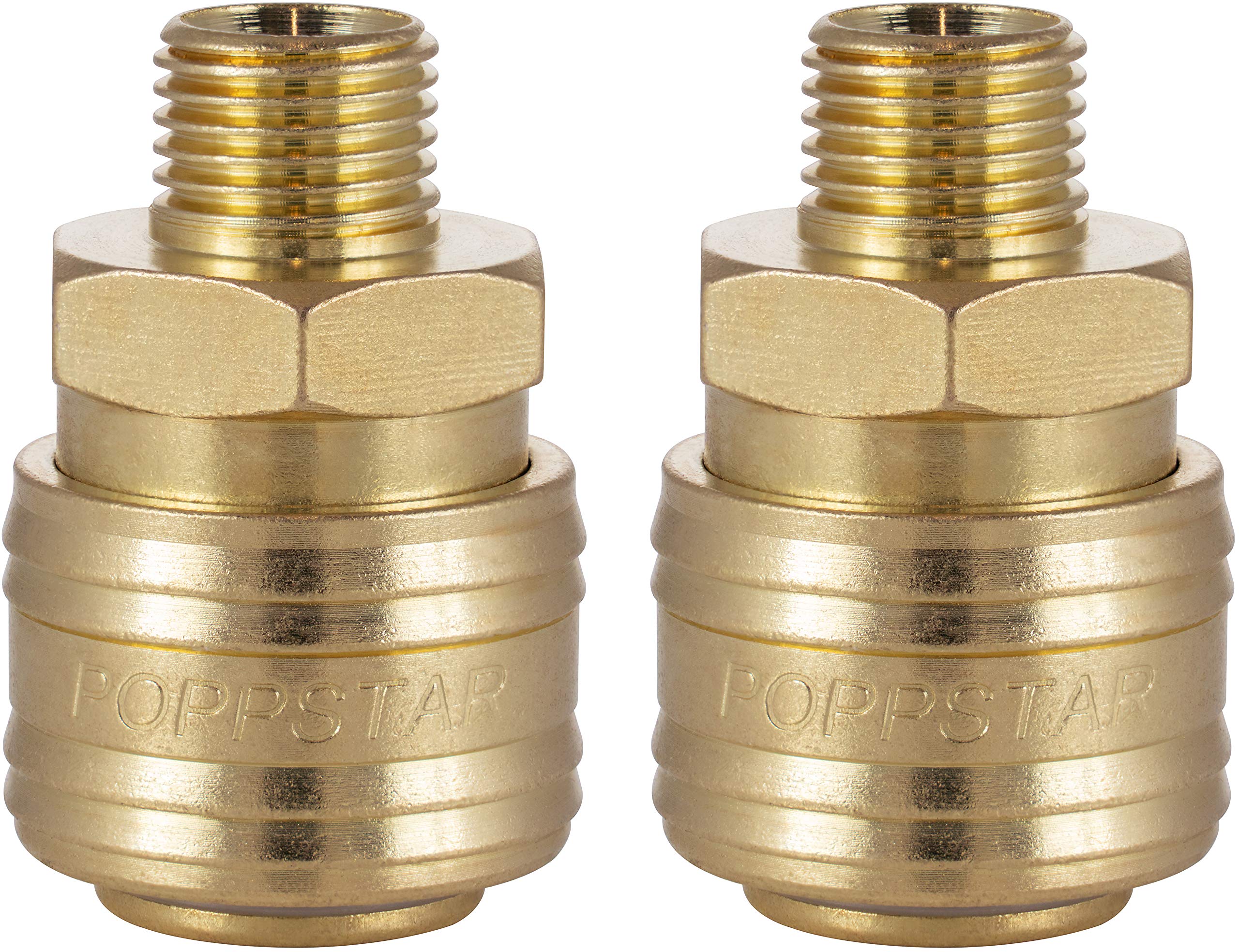 Poppstar 2X Quick Coupling Compressed Air NW 7.2 mm 1/4" External Thread for Compressed Air Fittings