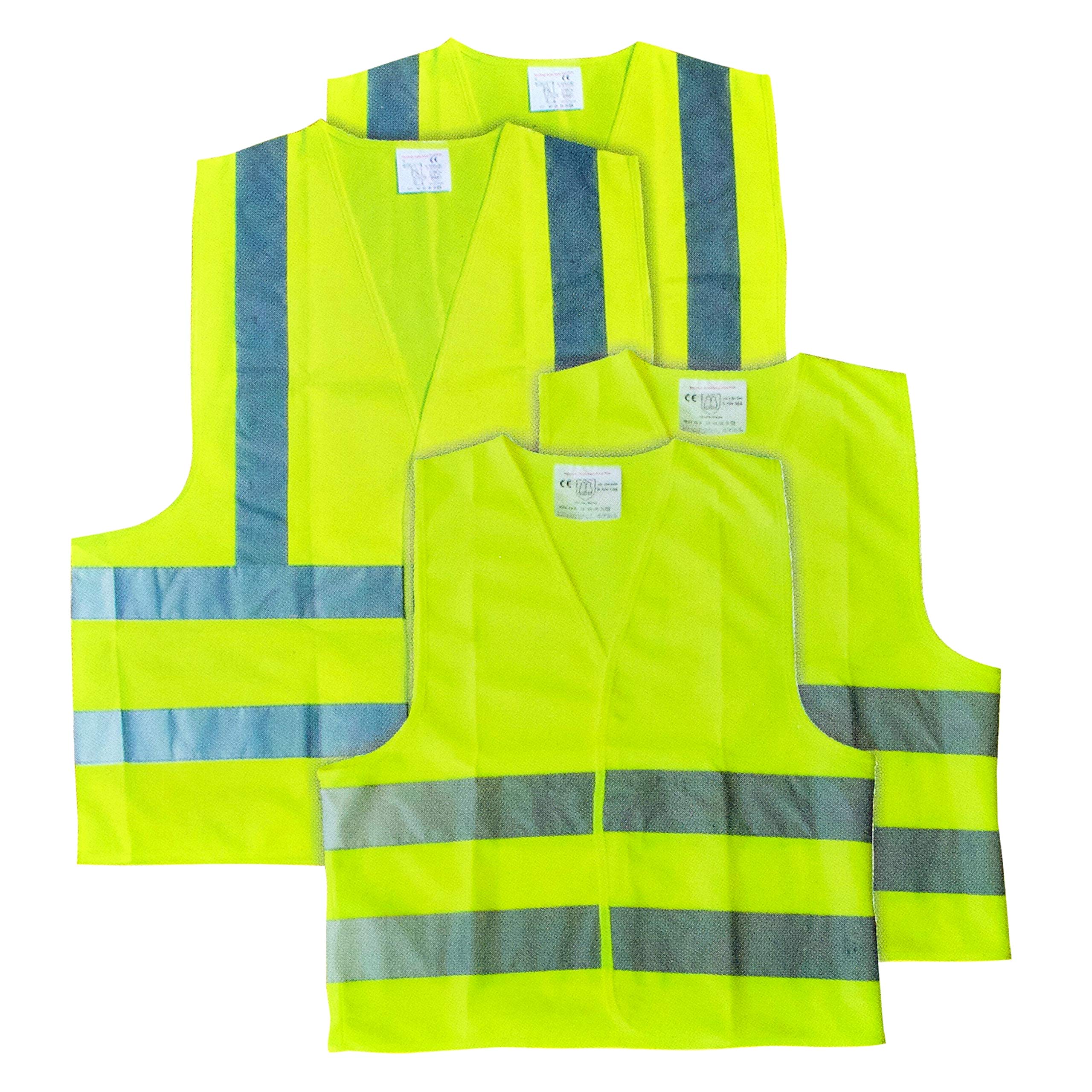 AA High Visibility Fluorescent Safety Vests AA0507 - Family Pack Two Adults Two Children – Meets EU Safety Standards, Yellow — image 1
