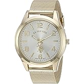 Accutime U.S. Polo Assn. Classic Men's Quartz Metal and Alloy Watch, Color:Gold-Toned (Model: USC80376)