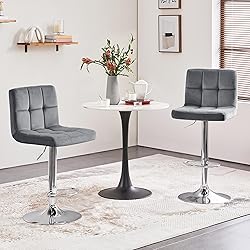 Yaheetech Bar Stools Set of 2, Adjustable Velvet