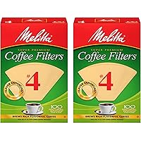 Melitta #4 Coffee Filters, Natural Brown, 2 Pack of 100 Filters.