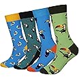 Cansok Men's 2/4 Packs Fun Crazy Novelty Dress Crew Socks