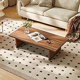 47" Mid Century Modern Walnut Coffee Table, Low Profile, Japanese Tea Table | Rectangle Coffee Table, Living Room Center Tabl