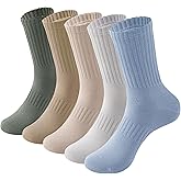 MAGIARTE Mens Athletic Cotton Crew Socks Moisture Wicking Breathable Sports and Casual Socks for Men 5 PACK