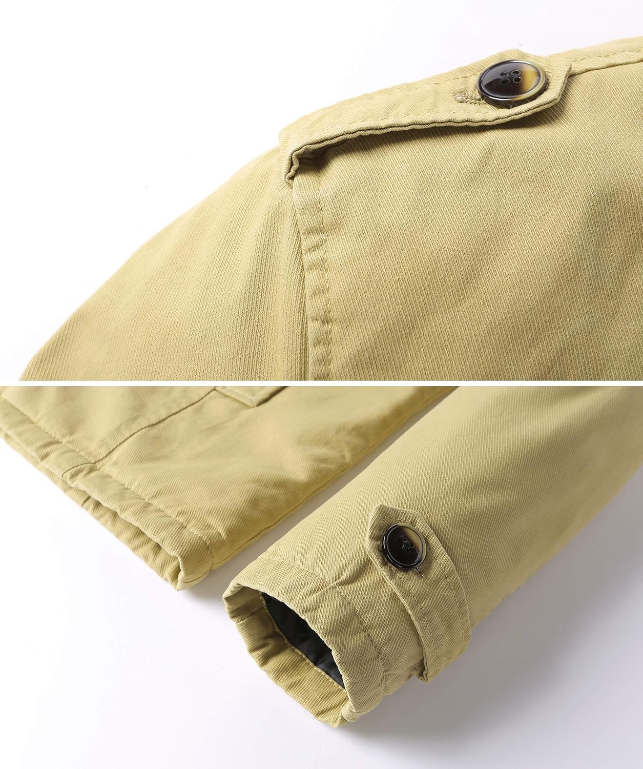 Vcansion Men's Winter Cotton Fleece Lined Jacket Coat Single Breasted Outerwear: Clothing