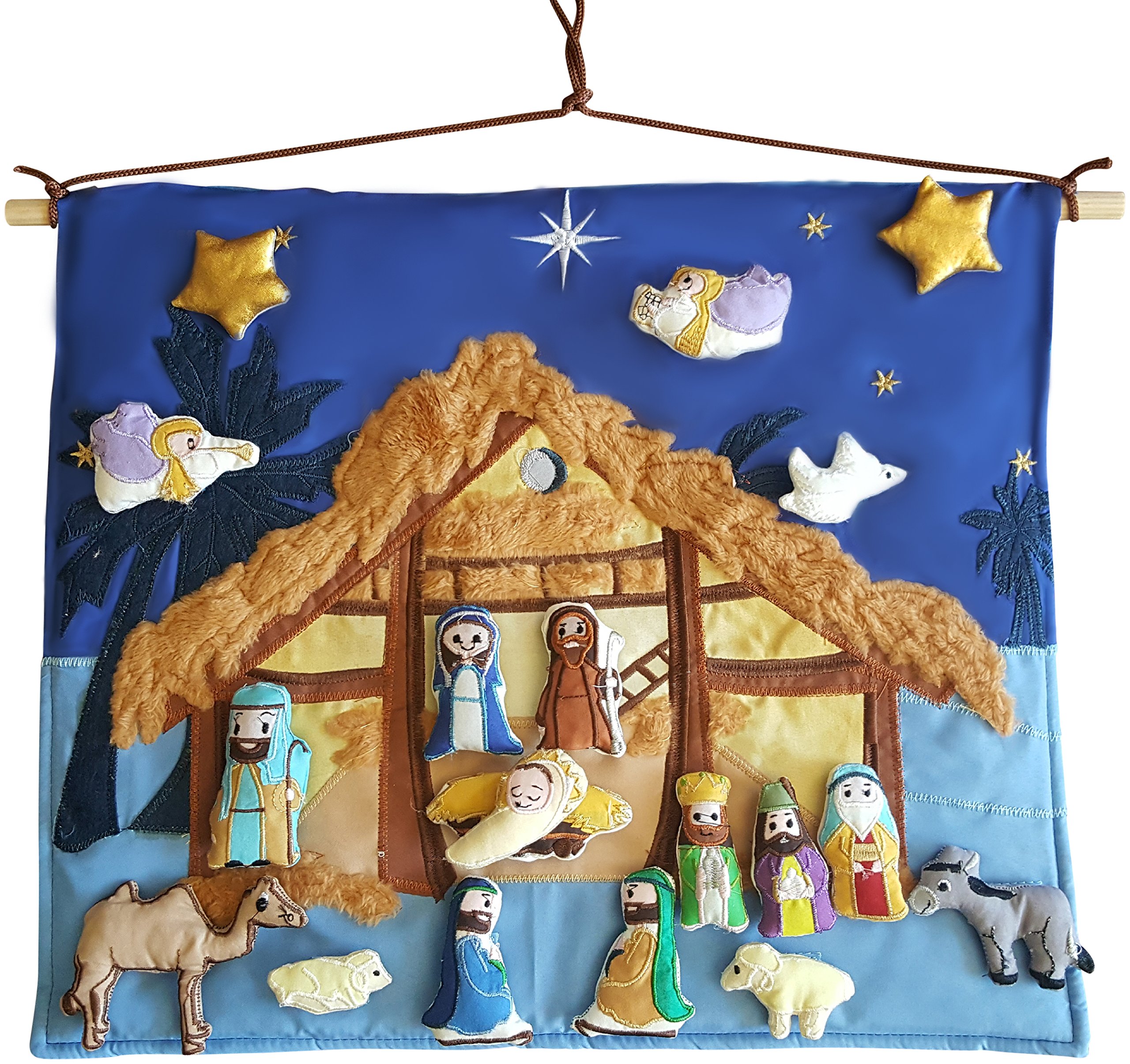 Mistletoe Mill Christmas Nativity Set - Interactive Fabric Nativity