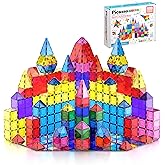 PicassoTiles 100 Piece Magnetic Playboards Tiles Set Magnet Toys for Toddlers STEM Building Blocks Sensory Creative Kids Mani