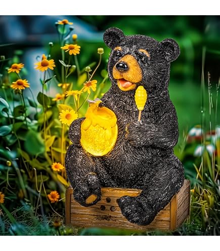 Amazon.com: The Roo Brand - Black Bear Beehive Solar Light