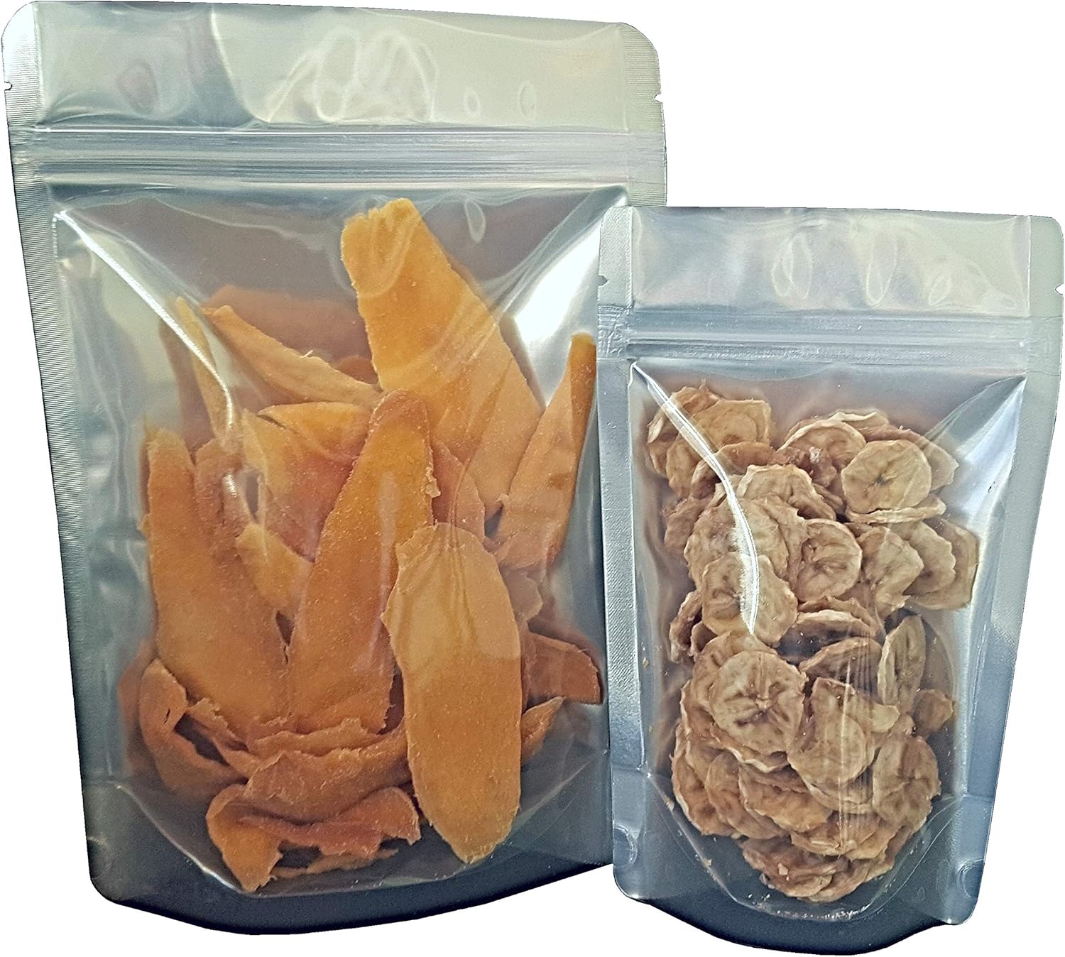 Pleasant Grove Farm 7 Mil Clear Front Mylar Bags Stand Up Gusseted Pouch in Multiple Sizes (50, 1 QUART 7 x 10 inch)