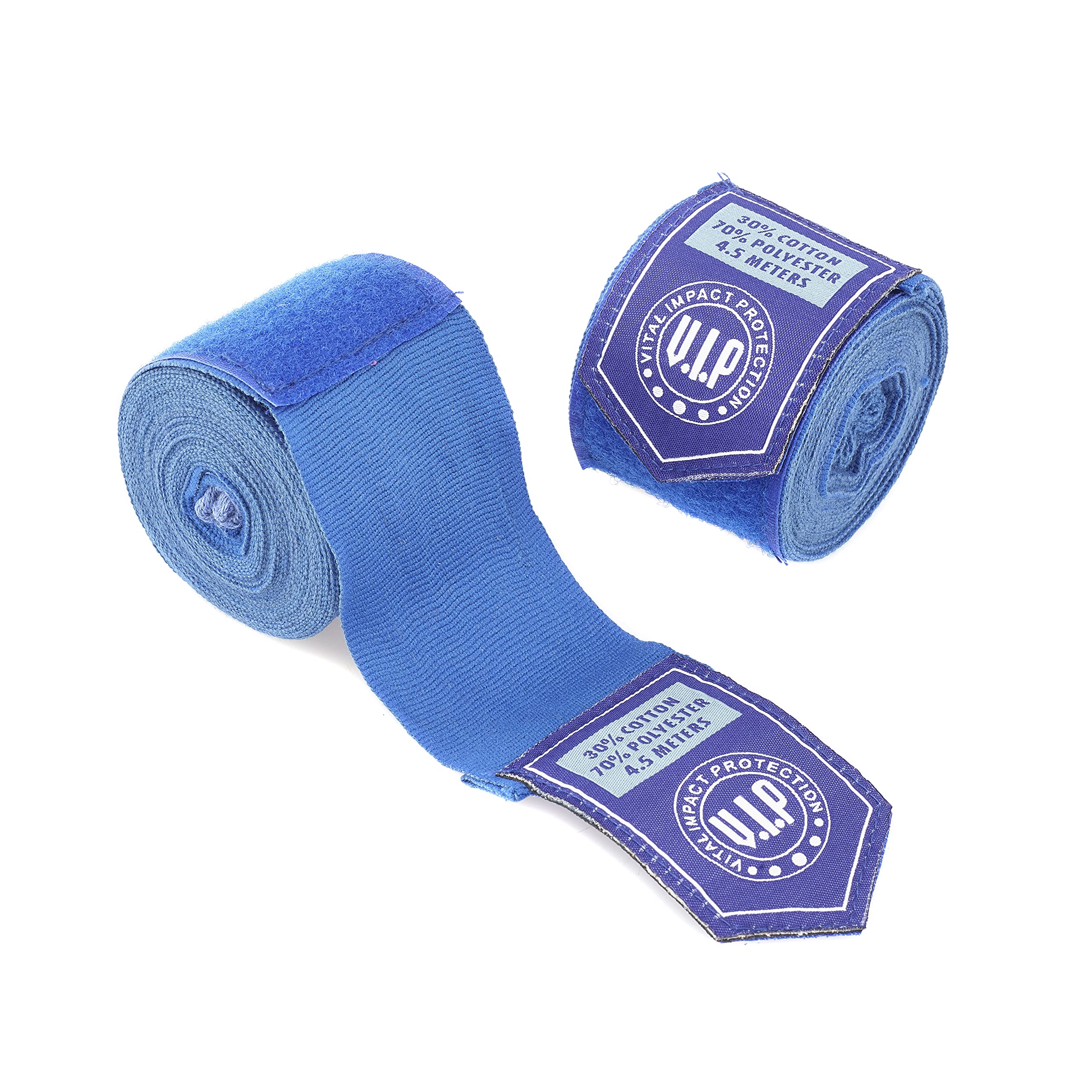 VIP Unisex Fascia Hand Wraps Inner Gloves for Punching Mma, Muay Thai, Kickboxing, Martial Arts Training & Under Mitts, Blue, 4.5 Metres UK