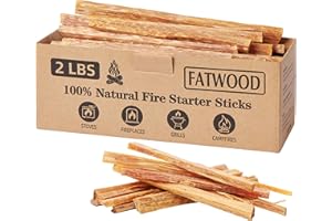 MEDERLO 2 lbs Fatwood Fire Starter Sticks, 100% Natural Kindling Firewood Firestarter for Stoves, Pine Wood for Fireplaces, Campfires, Bonfires, Grill