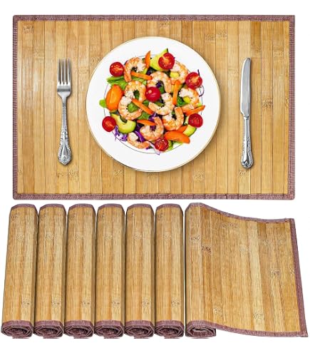 Sets De Table En Bambou Naturel – Lot De 2 Ou 4, Résistants à La Chaleur, Protègent La Table, Lavables