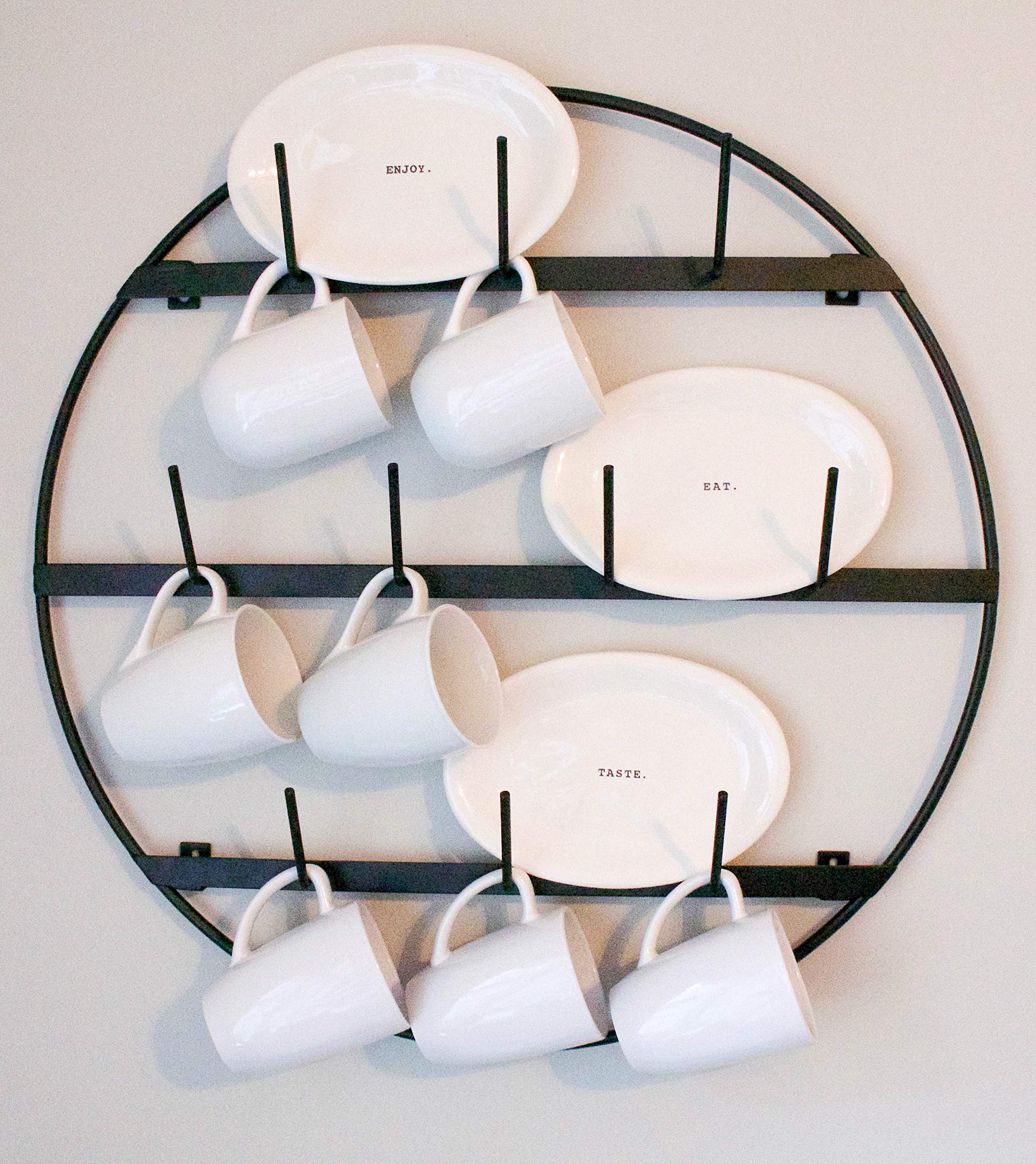 Claimed Corner Round 3Tier Wall Mounted Mug Rack Metal Storage